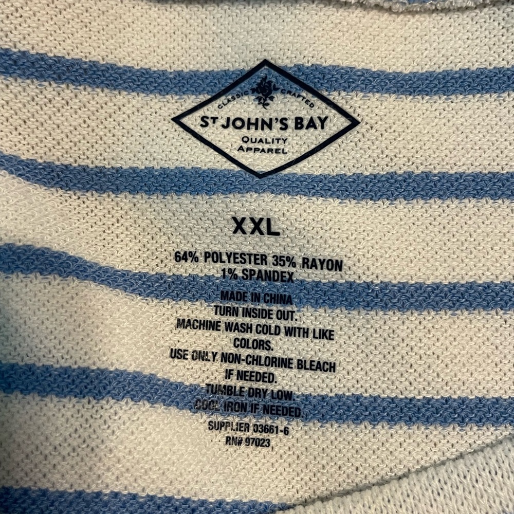 a.n.a Striped Top in Pink,  Blue striped top - St John’s Bay. Both size XXL - Picture 6 of 6